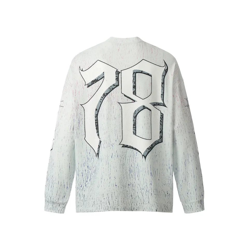 Saint michael tears all-over printed long-sleeved vintage autumn and winter T-shirt Style number: 105 Size: M L XL Wholesale price: 136 Color: Picture color